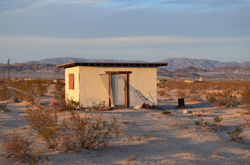 Abandoned house in desert