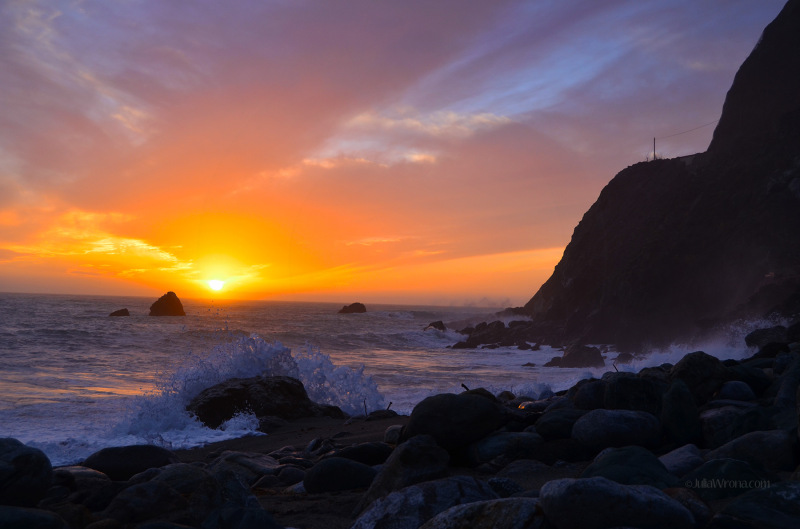 Sunset over Pacific Big Sur, California