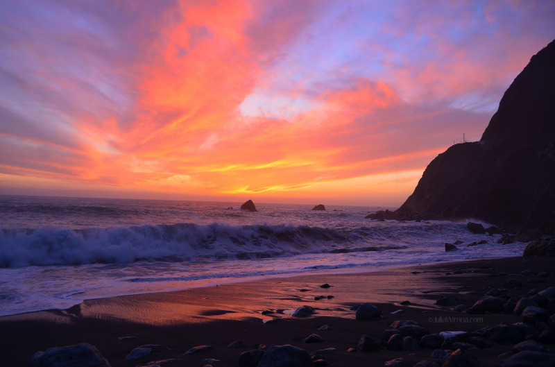 Sunset over Pacific Big Sur, California