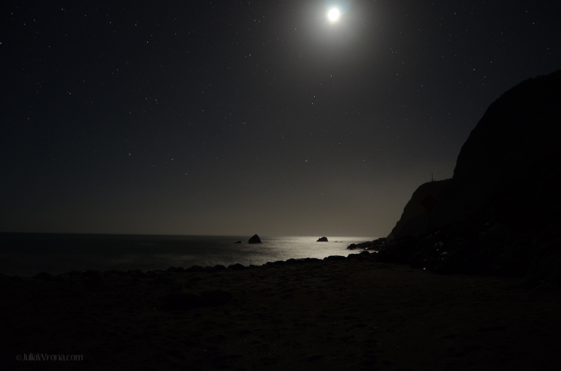 Moonrise over the Pacific from Big Sur, California