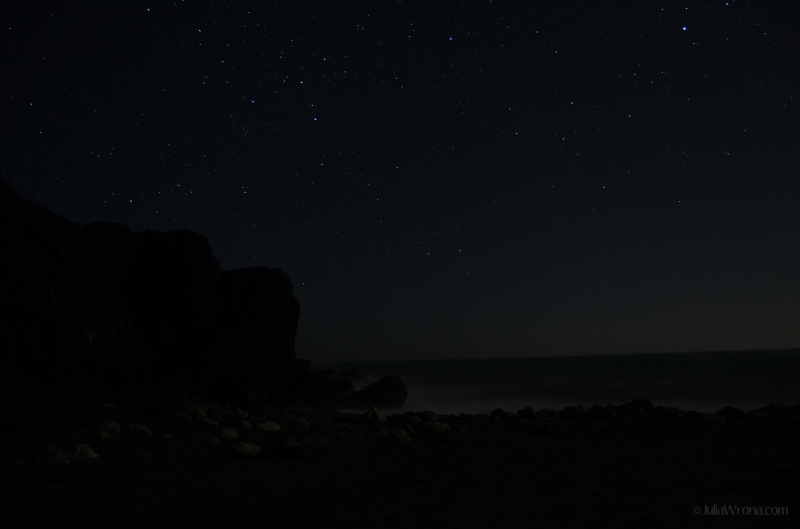 Stars over the pacific in Big Sur, California