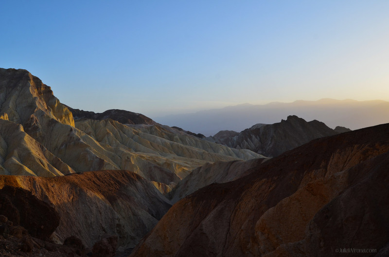 Sunset in Golden Canyon in Death Valley